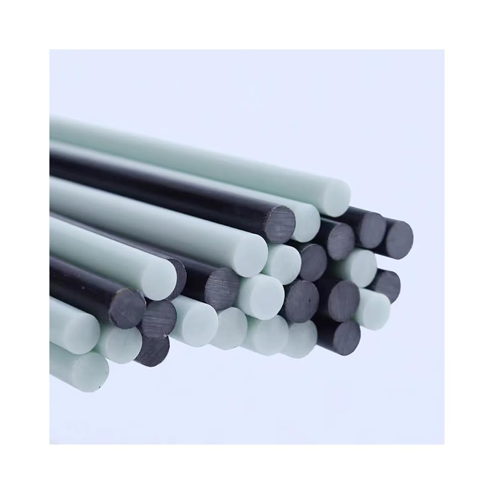 10Pcs Pręty z Włókna Szklanego Odporne na Wysokie Temperatury 500mm, Lite Pręty 0.8-10mm, Lekkie & Wytrzymałe Trzony dla Modeli RC, Części Dronów & Zestawów Naprawczych(Black,10x500mm)