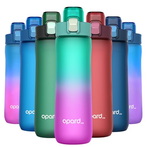 Image of Opard Zip 20oz Plastic Water Bottle Dishwasher Safe, Leakproof Flip-Top Lid, BPA Free Tritan, Wide Mouth Reusable Kids Water Bottle for School Hiking Commuting Outdoor Travel and Gym