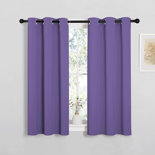 Image of NICETOWN Bedroom Curtain Panels Blackout Draperies, Thermal Insulated Solid Grommet Blackout Curtains /Drapes (Lilac Purple, 1 Pair, 34 by 45-inch)