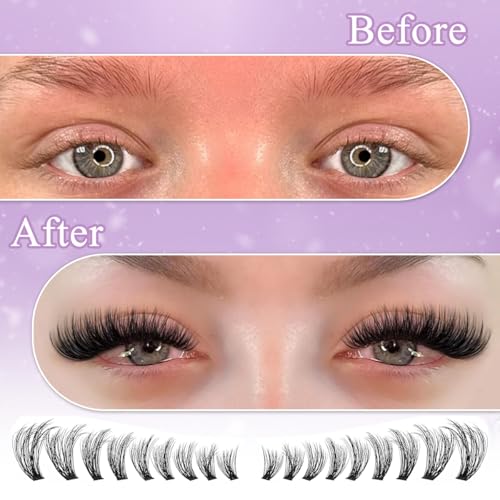 Image of MAYCREATE 252PCS Manga Lash Clusters With Spikes Wispy Cluster Eyelash Extensions Fluffy Anime Eyelashes Clusters Reusable Faux Mink Fairy Individual DIY Lash Extension
