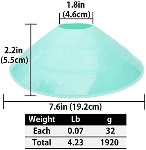 Miniatura 3 de Conos de disco más gruesos (cian, rosa, morado, juego de 60) conos de fútbol de agilidad con bolsa de transporte y soporte para entrenamiento,