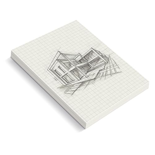 Image of PaperO A6 Square Loose Leaf Grid Paper /Sheets, 5mm Graph Pages, 100 GSM Thick Paper, 100 Pages, Kraft Cover, 4.1 x 5.8 Inch, Refillable Binder Sheets for Architects, Designers, Drawing & Sketching