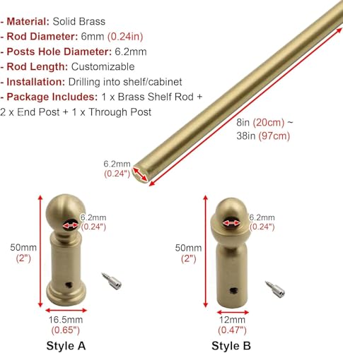 Riel de estantes de latón dorado elegante y personalizable para proteger muebles 7