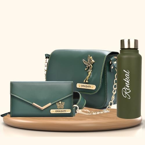 Image of YOUR GIFT STUDIO Customized Women Gift Set | Personalized Ladies Purse, Sling Bag Gift Set | Birthday Gift Set for Ladies | Anniversary Gift for Women