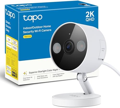 Tapo C120-2K 4MP Cámara de vigilancia para Interior y Exterior, B...
