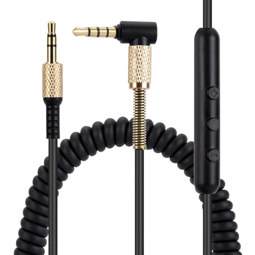 Replacement Audio Cable for Marshall headphones, Compatible with Monitor Monitor II Major 2 II Major 3 III Major 4 IV Mid Headphones 3.5mm Male Stereo Jack Cord, 4 Ft , Inline Mic/Remote Controller