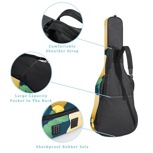 Housse de guitare acoustique ginkgo jaune imperméable - 3