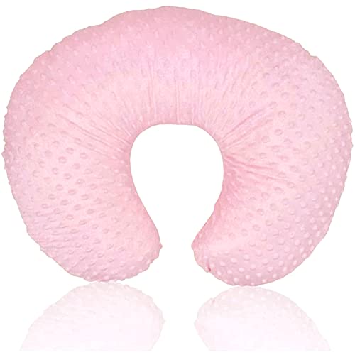 Image of Minky Nursing Pillow Cover,Breastfeeding Pillow Slipcover Cushion Cover, Soft Fabric Fits Snug On Infant,Fits for Nursing Pillow Boy Girl,Pink (Nursing Pillow Not Included)