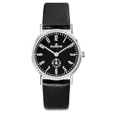 KLASSISCHER CHARME – die DUGENA Damen-Armbanduhr aus der außergewöhnlichen Mondo-Serie kombiniert ein filigranes, von präzise ausgearbeiteten Nuancen geprägtes Design mit einem technisch qualitätsvollen Innenleben – ein echter Hingucker! Das von gehärtetem Saphirglas geschützte schwarze Zifferblatt, ausgestaltet mit arabischen Ziffern charakterisiert diese Damenuhr zu einem mondänen Highlight an jedem Handgelenk.