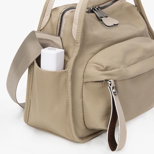 CEUTNIZ Elegant Solid Color Shoulder Bag for Women Casual Nylon Front Pocket Handbag Casual Trendy Textured Commuter Bag - image 6