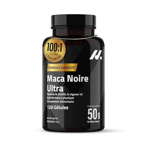 Maca Noire Ultra 50.000 mg – Ultra Concentré 100:1 avec Zinc, Vitamine B6 & Calcium – 120 Gélules Véganes pour Énergie Nocturne, Vitalité Masculine &...