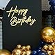 MASTRON Happy Birthday-Schild für Hintergrund – Glitzer-Filz, Happy Birthday-Buchstabenschild für Ballonbogen (Gold)