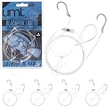 UMT 5 Pack Blackfish Tautog Snafu Rig for Saltwater - Size 3/0 BKK Octopus Hook - 60lb Heavy Duty Fluorocarbon, Dropper Loop - Hand Tied