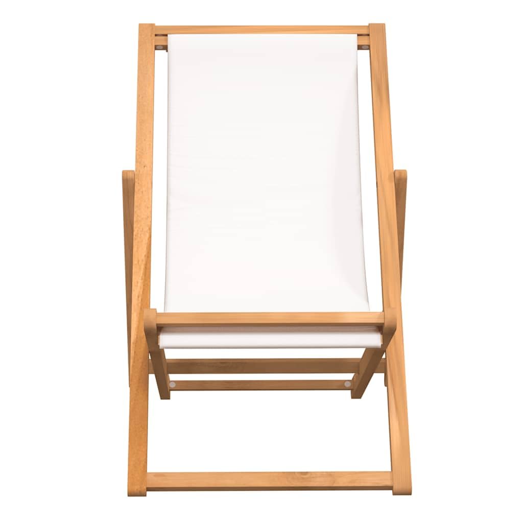 Leżak Teak 56 x 105 x 96 cm kremowy siedzisko do ogrodu meble balkonowe na pokład Balcony