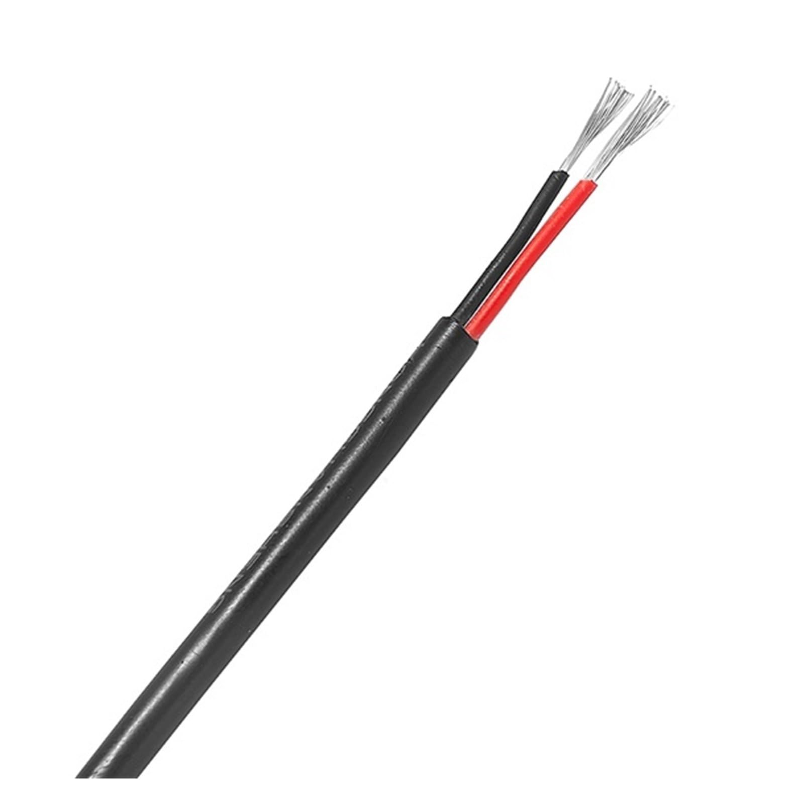 Cable de extensión eléctrico de 2 pines con aislamiento térmico, 20 metros, 26AWG a 16AWG, Cable de Audio for lámpara Conectores(18AWG)