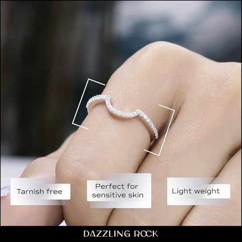Dazzlingrock Collection Round White Diamond Anniversary Wedding Stackable Band Contour Guard Ring for Her (0.15 ctw, Color I-J, Clarity I1-I3) in Solid Gold2