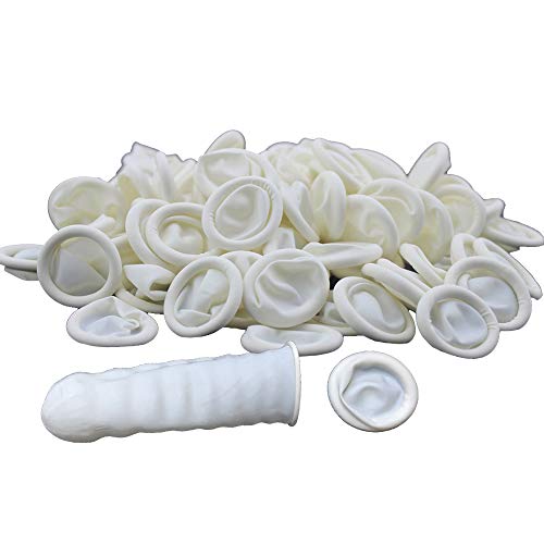 Latex Finger Cots 205 PCS Disposable Finger Caps Rubber Fingertips Protector as Finger Guards (205)