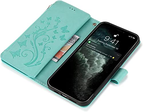 Étui à rabat iPhone 13 Pro Max vert avec bracelet porte-cartes pour vos déplacements - 4