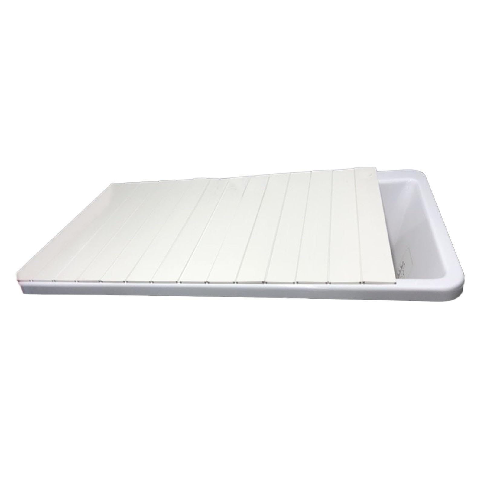 ZFUCMAYL Shutter Bathtub Cover,Foldable Bathtub Tray,White Bathtub Lid,PVC Plastic Board Suitable for SPA Bathroom and Bathhouse(70.86x29.52x0.23 Inches) (Size : 150x75x0.6cm)