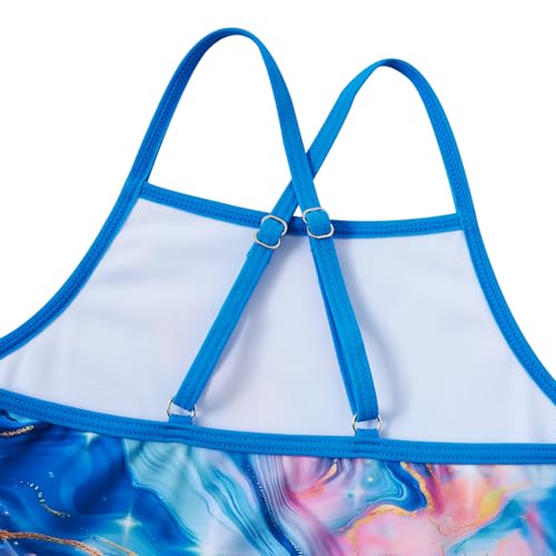 Image of Girls Tankini Swimsuit Two Piece Bathing Suit with Adjustable Strap 3-13 Years