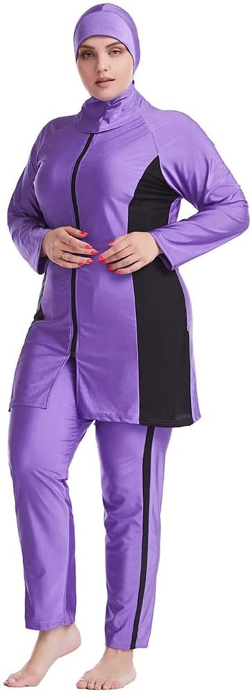 Costumi da Bagno Musulmani per Le Donne Costumi da Bagno modesti Burkini islamici a Maniche Lunghe