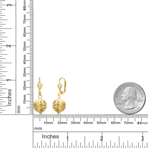Gem Stone King 18K Gold Plated 1-1/4 Inch Dangle Drop Spheres Lever-Back Earrings For Women2
