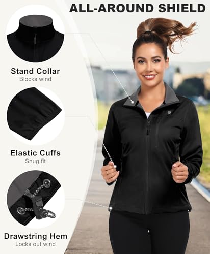 Little Donkey Andy Women's Lightweight Jacket Athletic Lapel Zip Up Workout Casual with 3 Pockets for Running Golf Hiking3