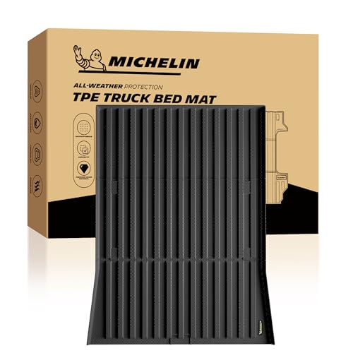 Michelin Truck Bed Mat for 2023 2024 2025 Tesla Cybertruck - Early Bed with Flat Front Wall All-Weather Truck Bed Liner Custom Fit Durable TPE Bedliner Non-Slip