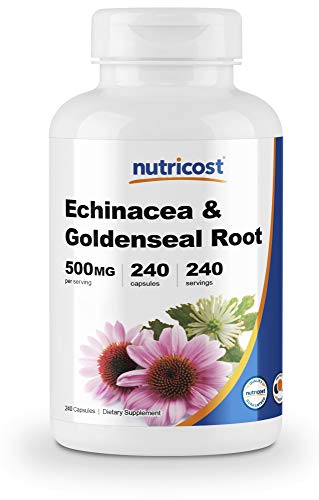 Nutricost Echinacea & Goldenseal Root, 500mg, 240 Capsules - Vegetarian Caps, Non GMO, Gluten Free
