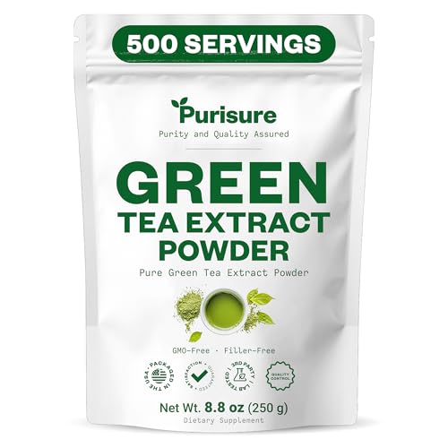 Purisure Green Tea Extract Powdered Tea from Premium Green Leaf Unsweetened Vegan Tea for Latte &...