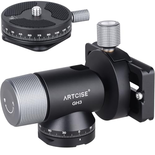 ARTCISE Gimbal Monopod, CNC zijzadel, cardankop, volledig metaal met panoramakop voor statief voor lange telelens, maximale belasting 10 kg