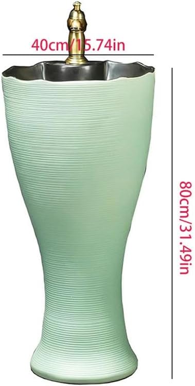 Pedestal Sinks Outdoor Courtyard Bath Basin Garden Art Column Washbasin Hotel Ceramic Bathing Pool Bathroom Sink (A)