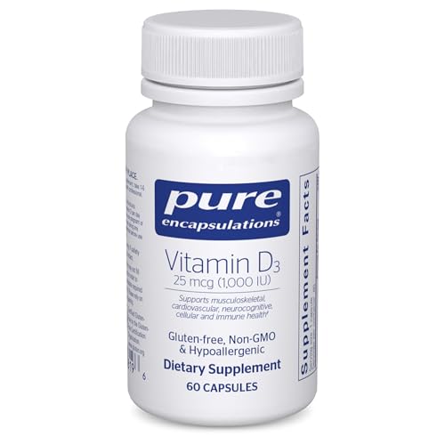 Image of Pure Encapsulations Vitamin D3 25 mcg (1,000 IU) - Supplement to Support Bone, Joint, Breast, Heart, Colon & Immune Health* - with Premium Vitamin D - 60 Capsules