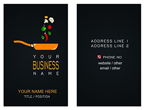 Design Your Own Personalized Business Card Restaurant Food Custom Visiting Card- Front Back-110 LBS -Thick paper