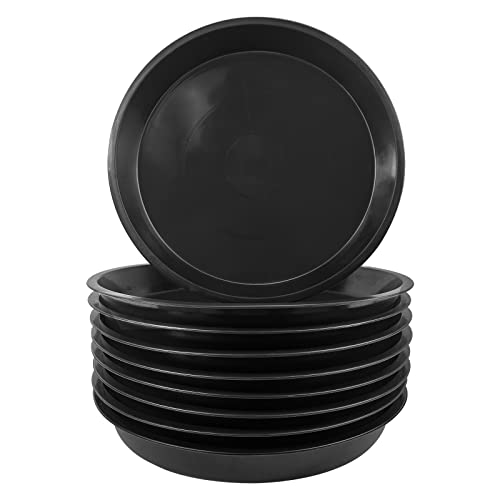 Dunpute 9 Pack Plant Saucer 4 6 8 10 12 14 Inch, Flower Pot Saucers Drip Tray, Black Plastic Plant Plates To Catch Water Indoor Potted Plants, Non Fading Durable Planter Trays (10", Black) #TOP8