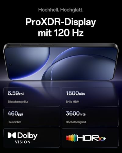 OPPO Find X9 5G 12+512GB, AI-freigeschaltetes Smartphone, 6,59" 120Hz ProXDR Display, 50MP Hasselblad-Kamera, 4K Motion, 7025 mAh Akku, IP69, Space Black