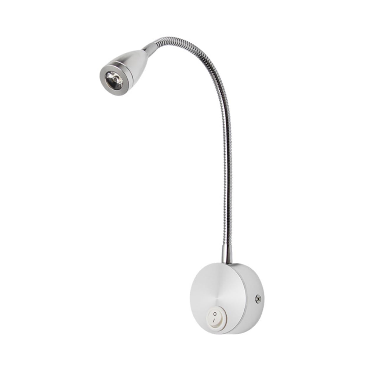 TEHAUX 3W LED Bedside Wall Lamp Creative Flexible Gooseneck Reading Light for Bedroom Brushed Silver Warm White for Indoor Use and Enhancing Your Reading Experience