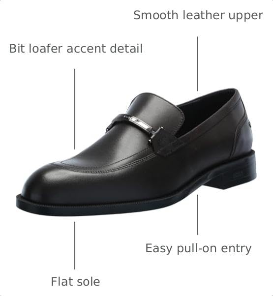 Image of BOSS Men's Tayil Smooth Leather Bit Loafer