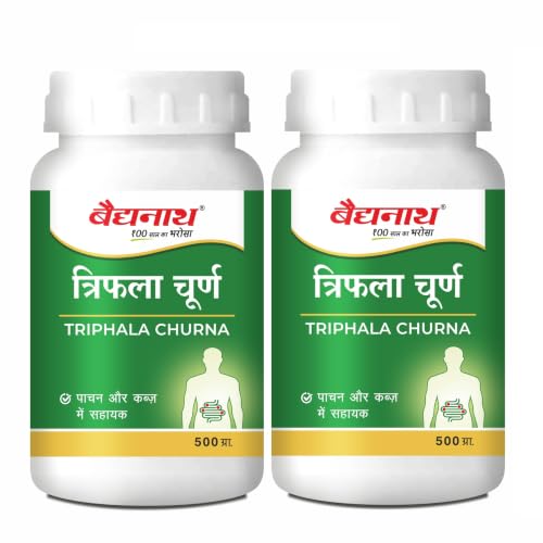 Image of Baidyanath Ayurved Triphala Churna 500g | Supports Healthy Digestive Tract, Helpful in Bowel Wellness, Acidity & Gas Relief (Pack of 2)