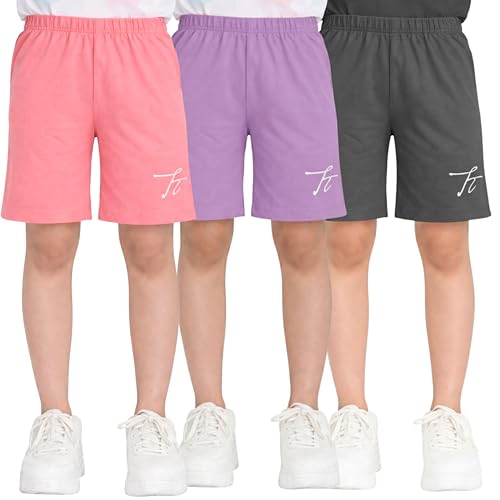 Image of TotzTouch Shorts for Kids Girls Pack of 3 | Summer Cotton Shorts| Kids Casual Cycling Shorts