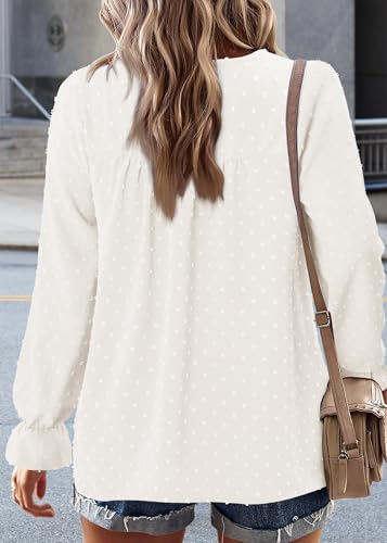 BETTE BOUTIK Womens Boho Fall Long Sleeve Shirts Crewneck Dressy Casual Blouses Trendy Flowy Tops