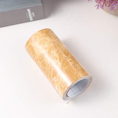 Papel de parede autoadesivo PVC decorativo BesPORTBLE, 10 cm de largura, padrão amarelo para cozinha