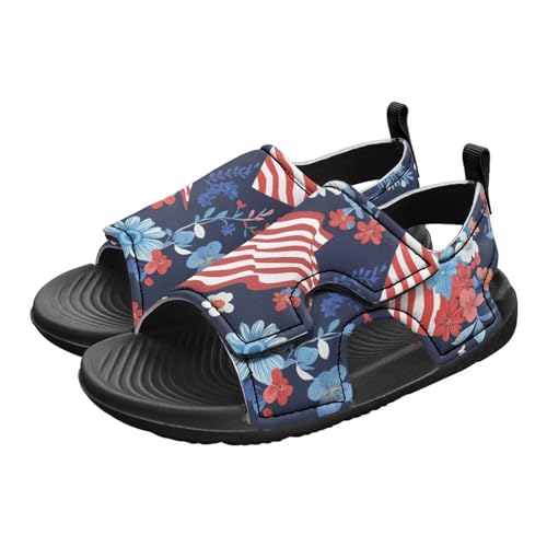 Unisex-Child Casual Sandal Vintage American Flag Sport Outdoor Summer Sandals Open Toe Hiking Water Shoes for Boys Girls