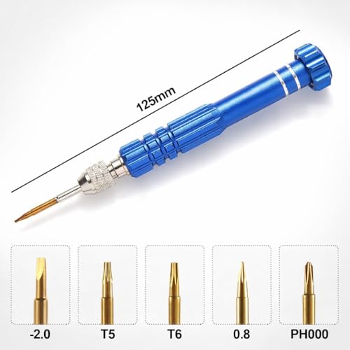 Image of SCHOFIC 5-in-1 Multifunctional Small Precision Pocket Mini Screwdriver Set for Eyeglass, Smartphone, Tablet, Watch Repair Tool Kit (Random Color)