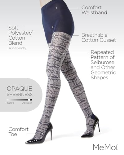 Image of MeMoi Selbu Sky Geometric Sweater Tights