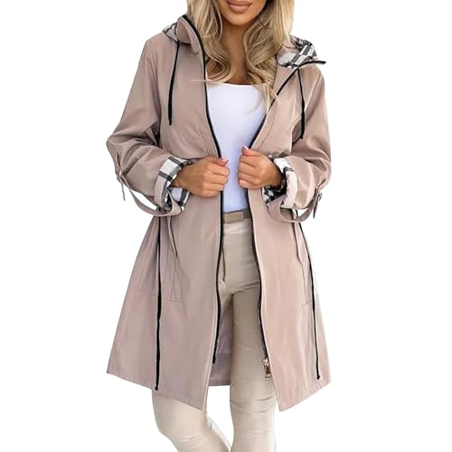 Coupe-vent femme léger grande taille veste mi-saison à capuche