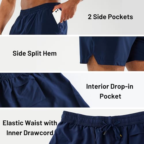 Image of MIER Men's Workout Running Shorts Lightweight Active 5 Inches Shorts with Pockets, Quick Dry, Breathable