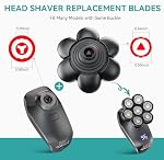 kensen 7D Blade Replacement Heads, Electric Shaver Replacement Head 7 Heads for Bald Men Wet and Dry Compatible Many Models Waterproof Head Razor