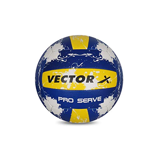 Vector X 18 Panel Pro Serve Rubber Machine Stictched Indoor/Outdoor Volleyball with Butyl Bladder