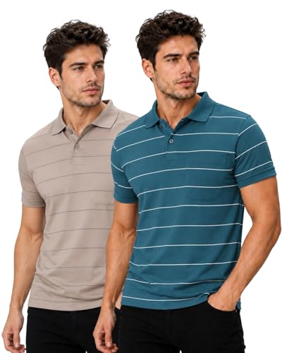 Image of INKKR Striped Polo Neck T-Shirt Dora Combo